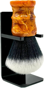 Parker “Solar Storm” Ultra‑Soft Synthetic Shaving Brush – 28 mm Tuxedo Knot – High‑Density for Superior Lathering + Acrylic Stand