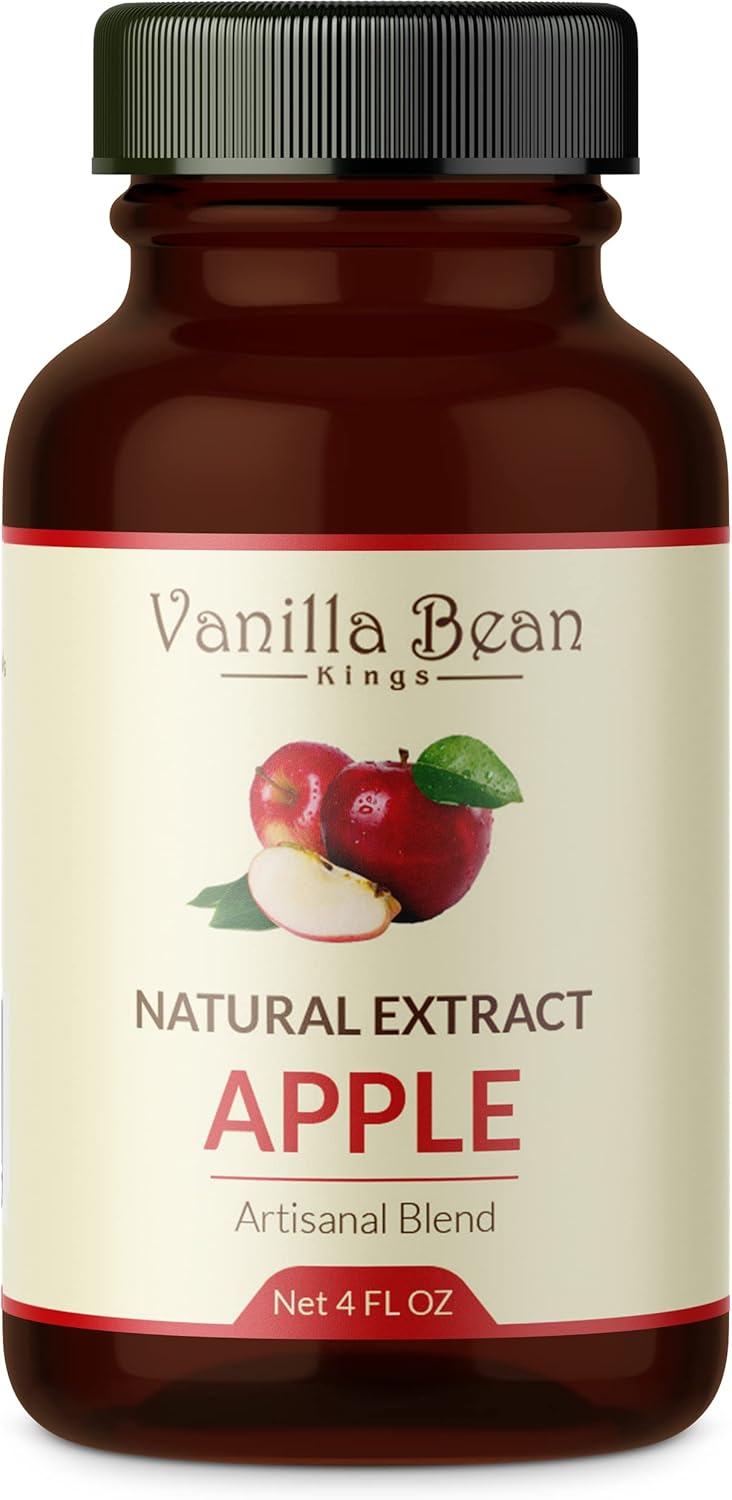 Natural Apple Extract for Baking and Flavoring - 4 OZ - Premium Quality Natural Flavors for Baked Goods, Desserts, & Cooking