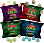Barnetts Mega Sour Candy 4 Pack – Handmade British Sweets – Raspberry, Apple, Watermelon & Fruits – Gift or Party Treat (227 g x 4)
