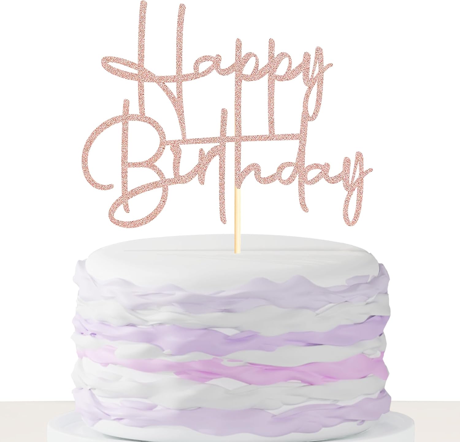Sumerk 1 PC Happy Birthday Cake Toppers - Rose Gold Decorations for Women, Men & Birthday Parties