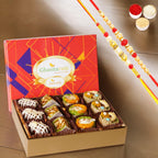 Ghasitaram Gifts Jaiccha Rakhi for Brother Exotic Dryfruit Sweets in Premium Box 12pcs with 2 Rakhis