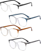 Eyekepper 4 Pack Ladies Reading Glasses Oversized Square Readers for Women Reading +1.50