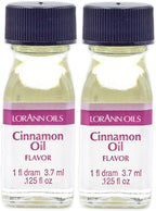 LorAnn Oils Super Strength Flavoring - Used For Candy Making, Flavoring, Baking, Hard Candy, & Flavor Oils - Bold, Natural Flavors 4X Stronger Than Extracts - Cinnamon Oil, Pack of 2, 0.125 fl oz