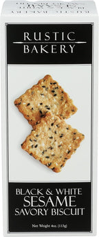 Rustic Bakery, Biscuits Savory Black And White Sesame, 4 Ounce