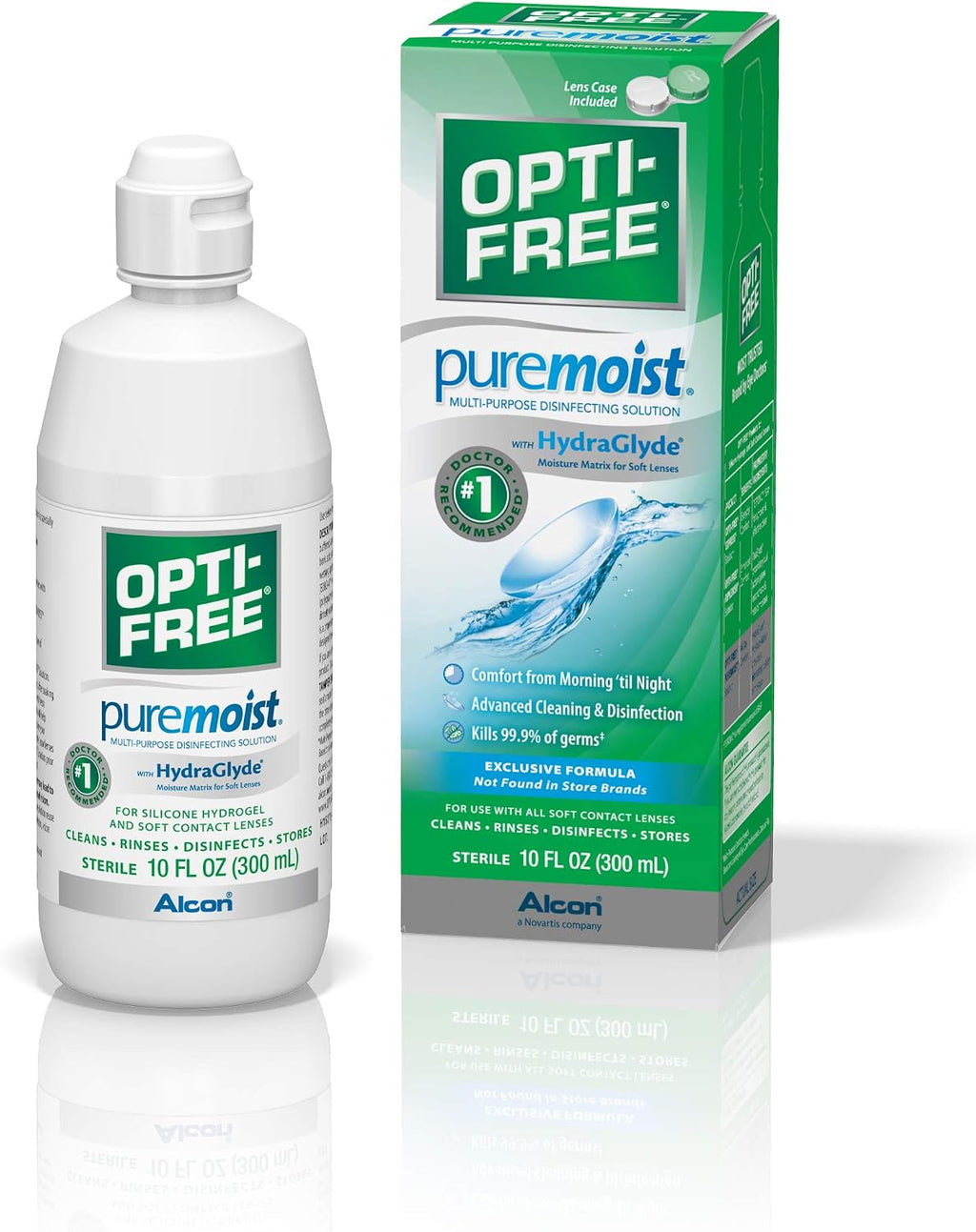 Opti-Free Puremoist Multi-Purpose Disinfecting Solution with Lens Case, 20 Fl Oz (Pack of 2) & 10 Fl Oz (Pack of 1) Bundle