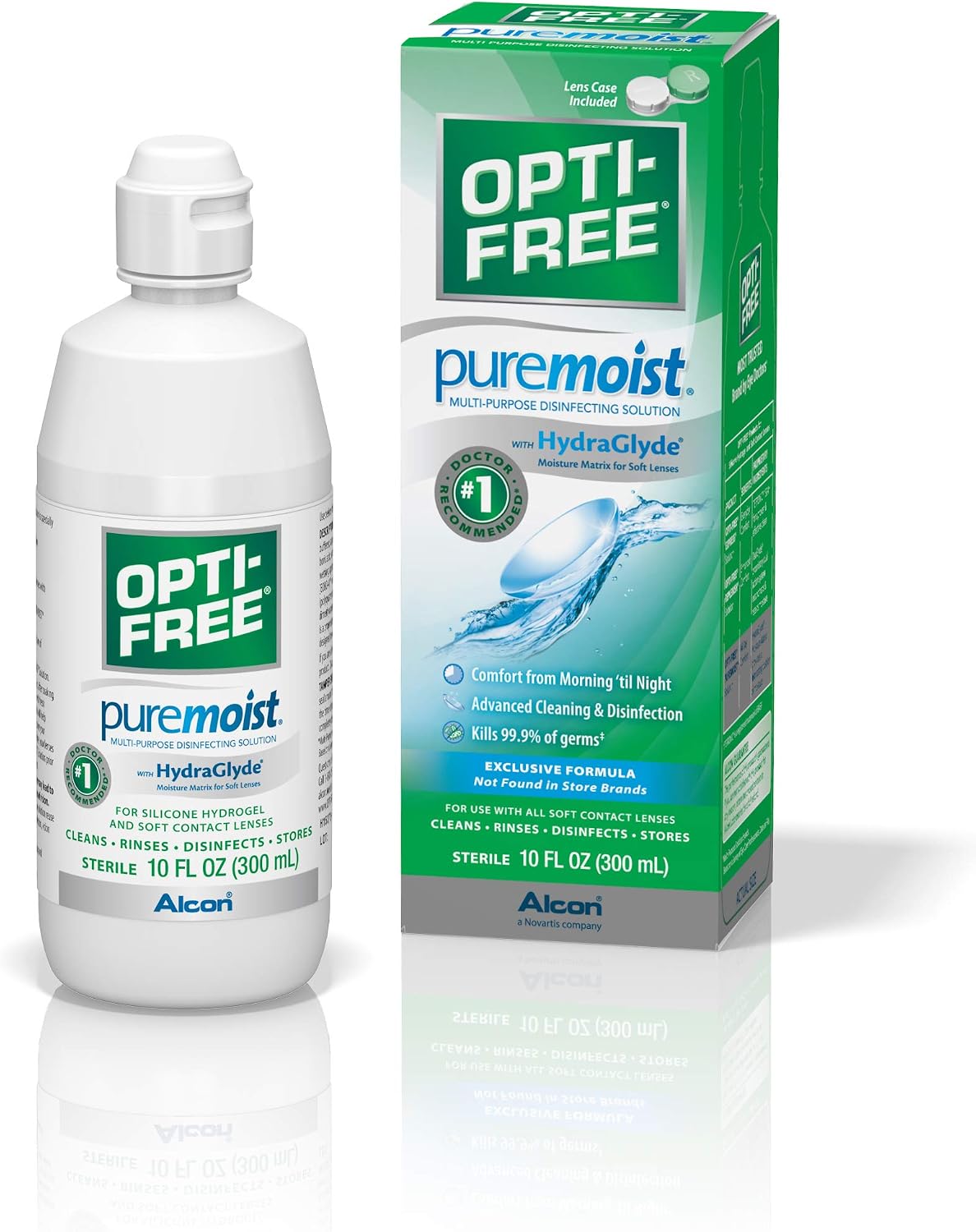 Opti-Free Puremoist Multi-Purpose Disinfecting Solution with Lens Case, 20 Fl Oz (Pack of 2) & 10 Fl Oz (Pack of 1) Bundle
