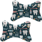Supdreamc 2Pcs Teeth Dental Dentist Art Car Seat Neck Pillow Ergonomic Design, Comfortable Soft Memory Foam Car Seat Neck Rest Cushion Pillow for Driving Travel Car