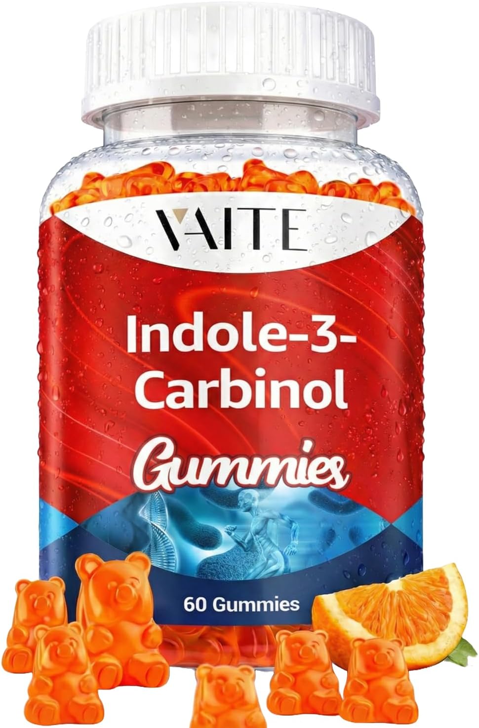 VAITE Indole 3 Carbinol 400mg Gummy Supplement – Indole-3-Carbinol for Hormonal Balance & Antioxidant Support, 60 Vegan Chewables for Men and Women, Non-GMO, Gluten-Free, Wellness Products