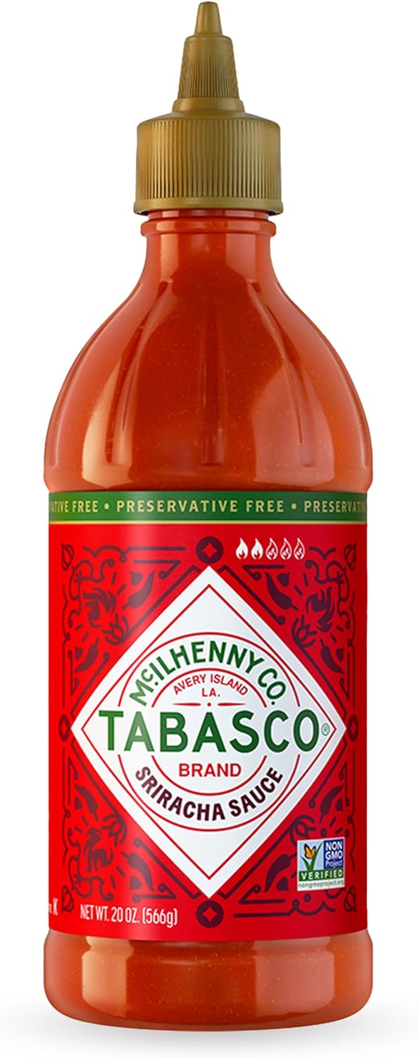 TABASCO Brand Sriracha Sauce, Medium Hot Sauce, Easy-to-Squeeze Bottle, Thai-Style with Louisiana Twist, Rich & Bold Flavor, Great on Stir-Fry, Teriyaki, & More, 20 Oz (Pack of 1)