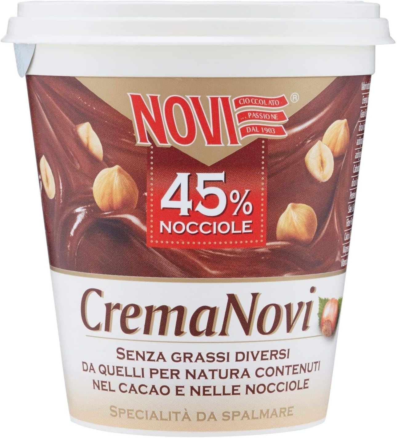 6x Novi Italian Chocolate & Hazelnut Spread (45% Hazelnuts) 200g