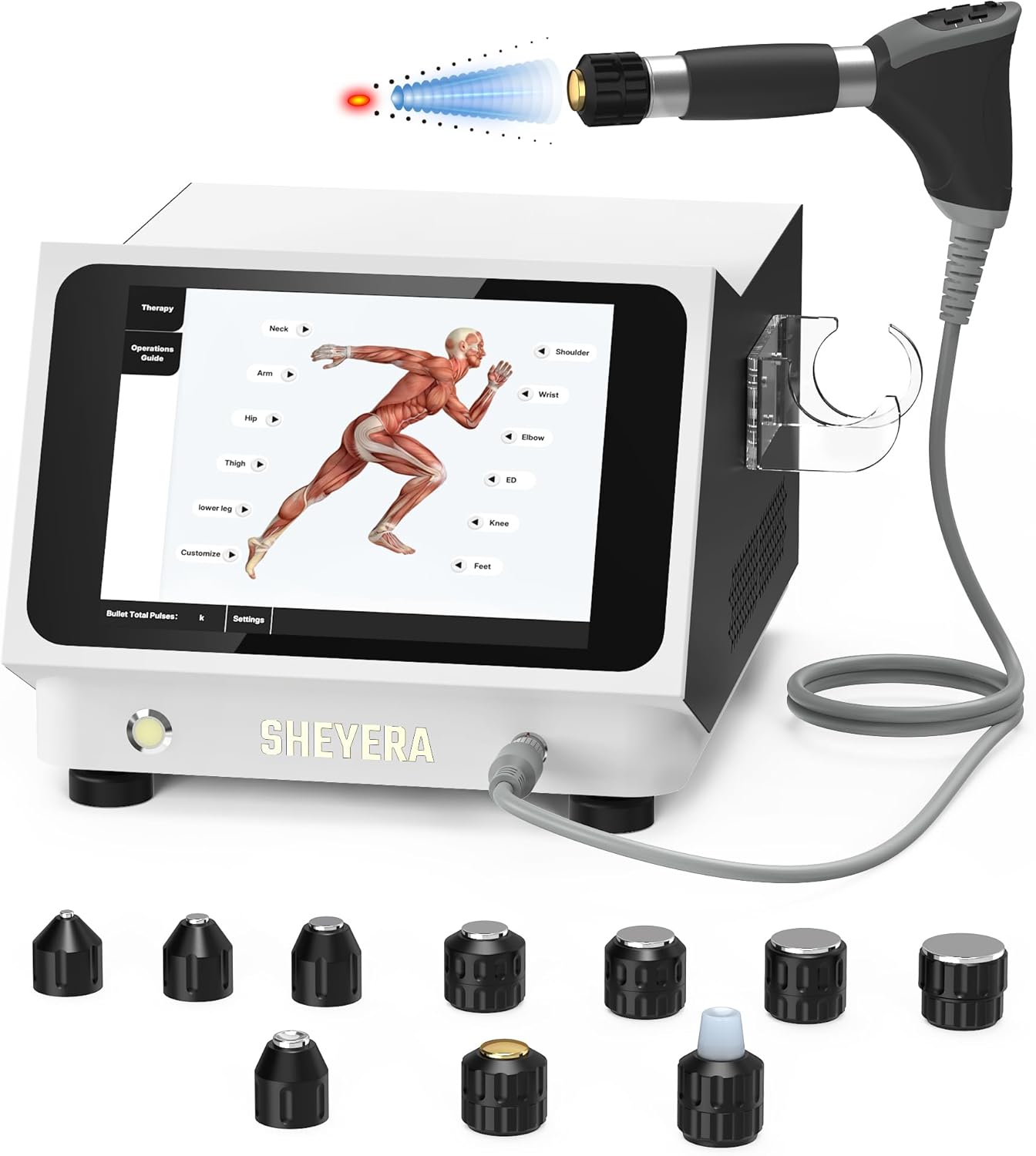 Upgraded Shockwave Therapy Machine & Focal Applicator, Extracorporeal ESWT Shock Wave Therapy Device for Joint/Muscle Pain Relief, Ideal for Home & Clinical
