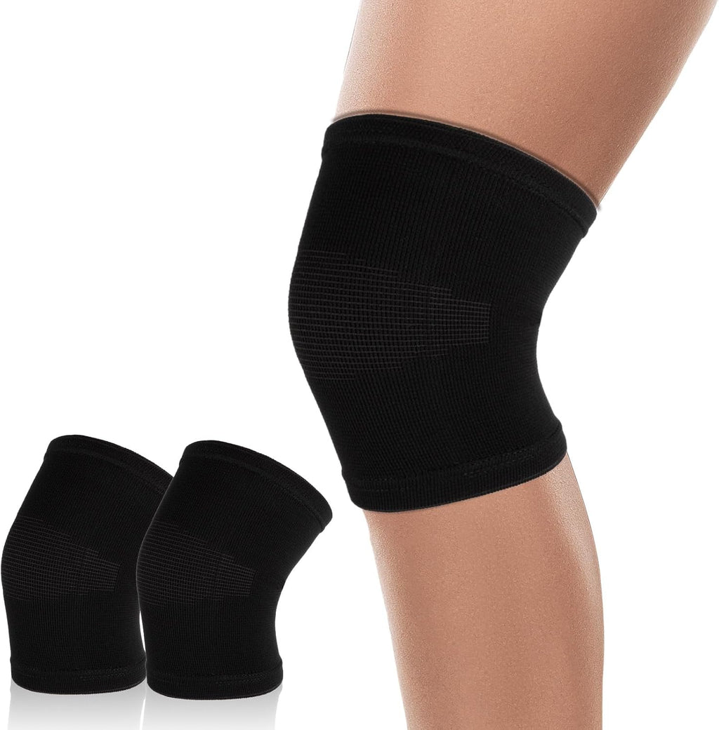 Kids Knee Brace Sleeve, 1 Pair Youth Knee Compression Sleeve Breathable Children Knees Support Pad Elastic Soft Knees Protectors for Kid Boys Girls Basketball Volleyball Football Running(Large)