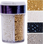 EPHVODI Sprinkles for Cake Decorations, Black Gold Silver and White Pearl Sugar Sprinkles for Cupcake Toppers Wedding Party Halloween Christmas Supplies