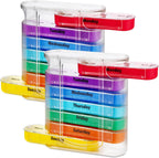MEDca Weekly Pill Organizer, Four Times-a-Day, Pack of 2 Dispensers with Stackable AM/PM Compartments