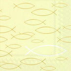 IHR 20 Luxury Paper Luncheon Napkins- Peaceful Fish (Cream)