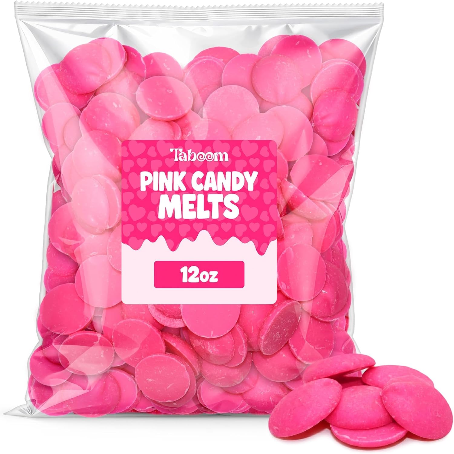 Pink Candy Wafer Chocolate Melts - 12 oz Candy Melting Wafers for Baking, Decorating, Dipping, Drizzling & Desserts