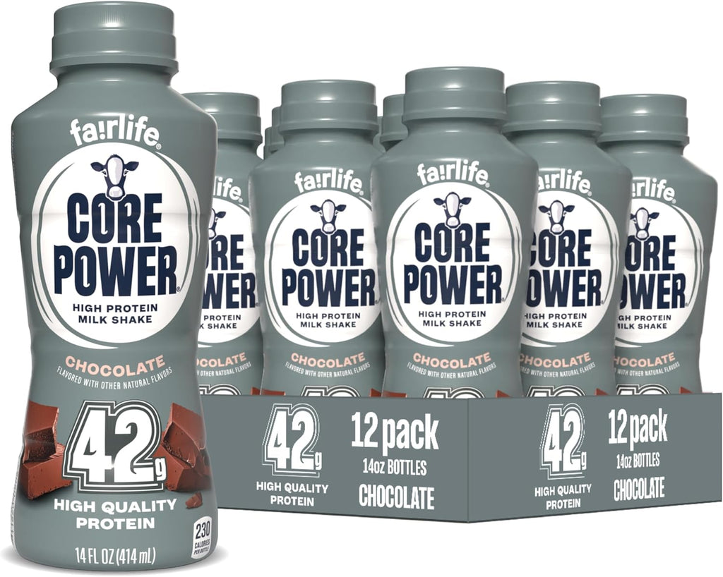 Core Power Elite High Protein Shake, Chocolate, 42g Bottle, 14oz, 12 Pack