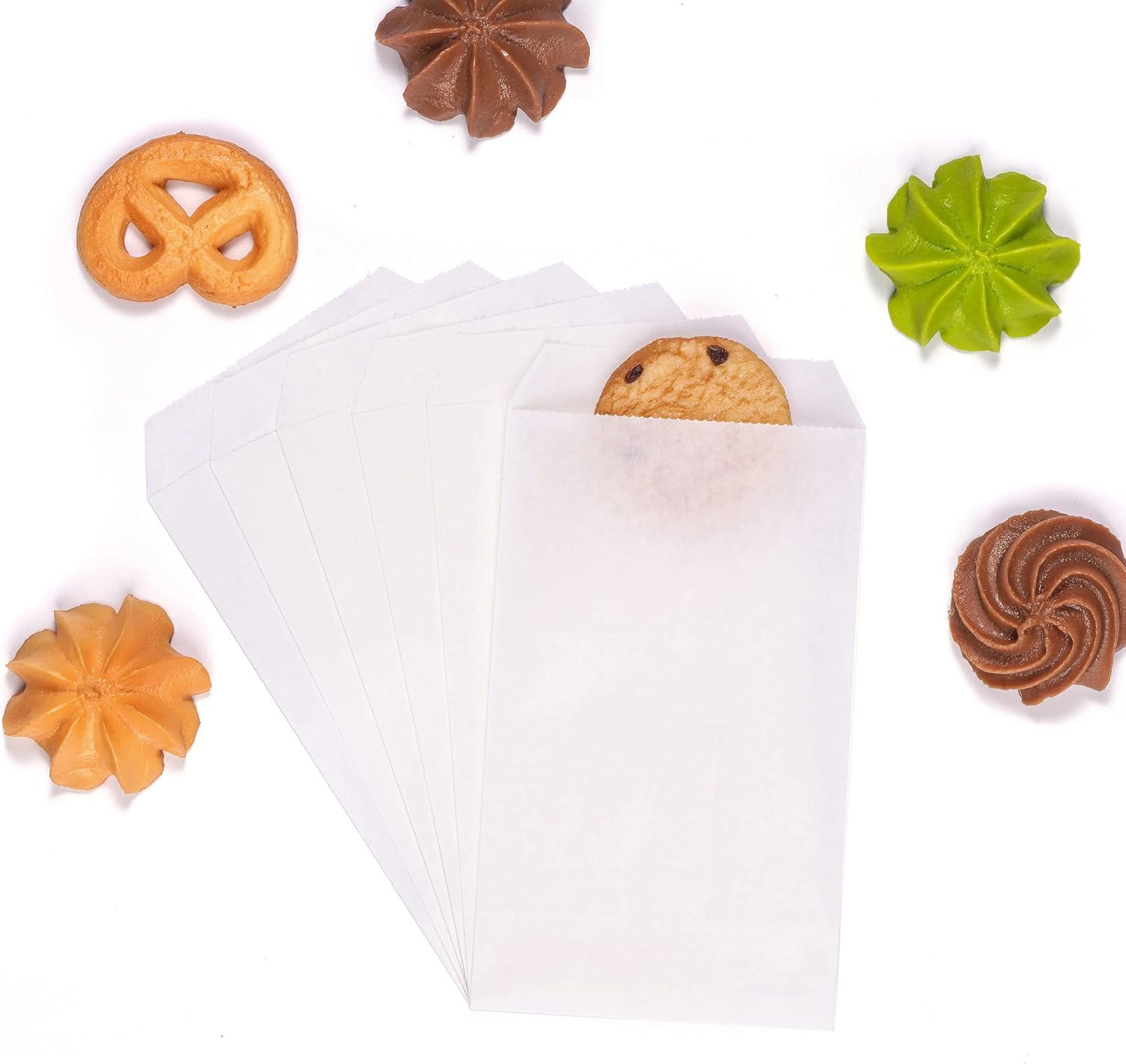 Quotidian White Flat Mini Kraft Paper Bags 2 3/4" x 4 1/2" (7 x 11.5cm) Pack of 100 - Candle Crafts Birthday Xmas Merchandise