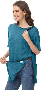 Unisex Post Shoulder Surgery Shirts After Rotator Cuff Surgery Shirt Snap Tearaway Shirts Chemo Port Adaptive Clothing
