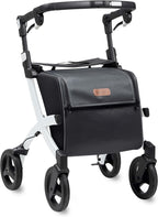 Rollz Flex 2 Matt Black - Upright Rollator Walker with seat - Lightweight Walker with Wheels - Folding Walker with Large Shopping Bag - Modern Design and Ultimate Support (Regular)