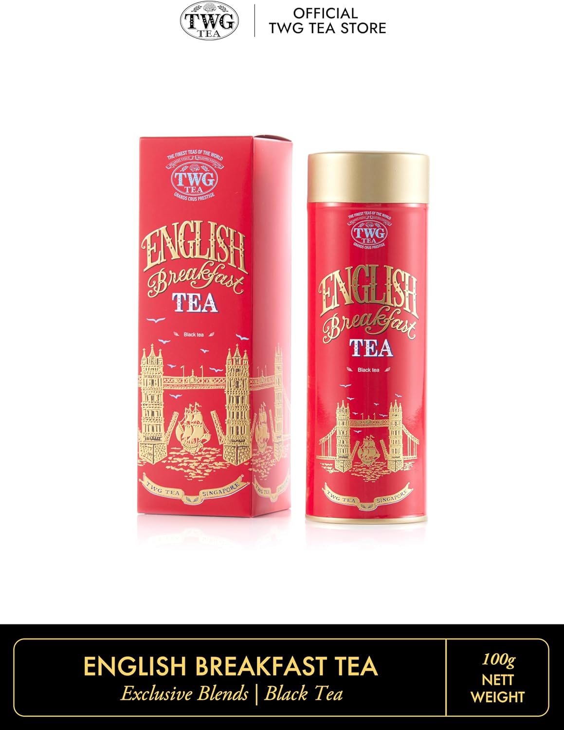 TWG Tea | English Breakfast Tea | Black Tea | Full-Bodied with Floral Undertones | Haute Couture Tin, 110g | Gift Set