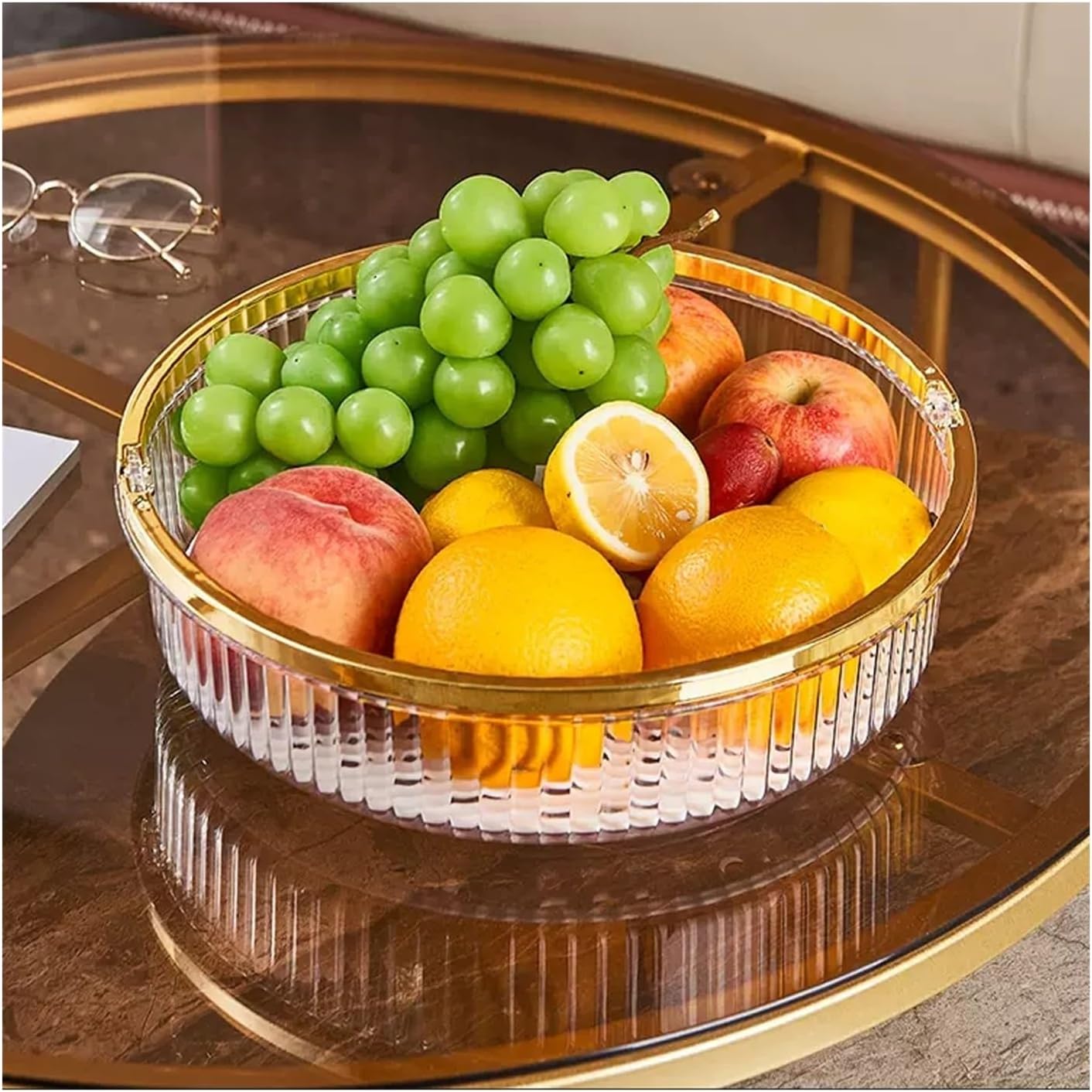 Fruit Bowls Light Luxury Style Fruit Tray Home Living Room Coffee Table Tray Snack Placement Storage Box Fruit Basket High Grade Fruit Tray fruit basket (Color : B)