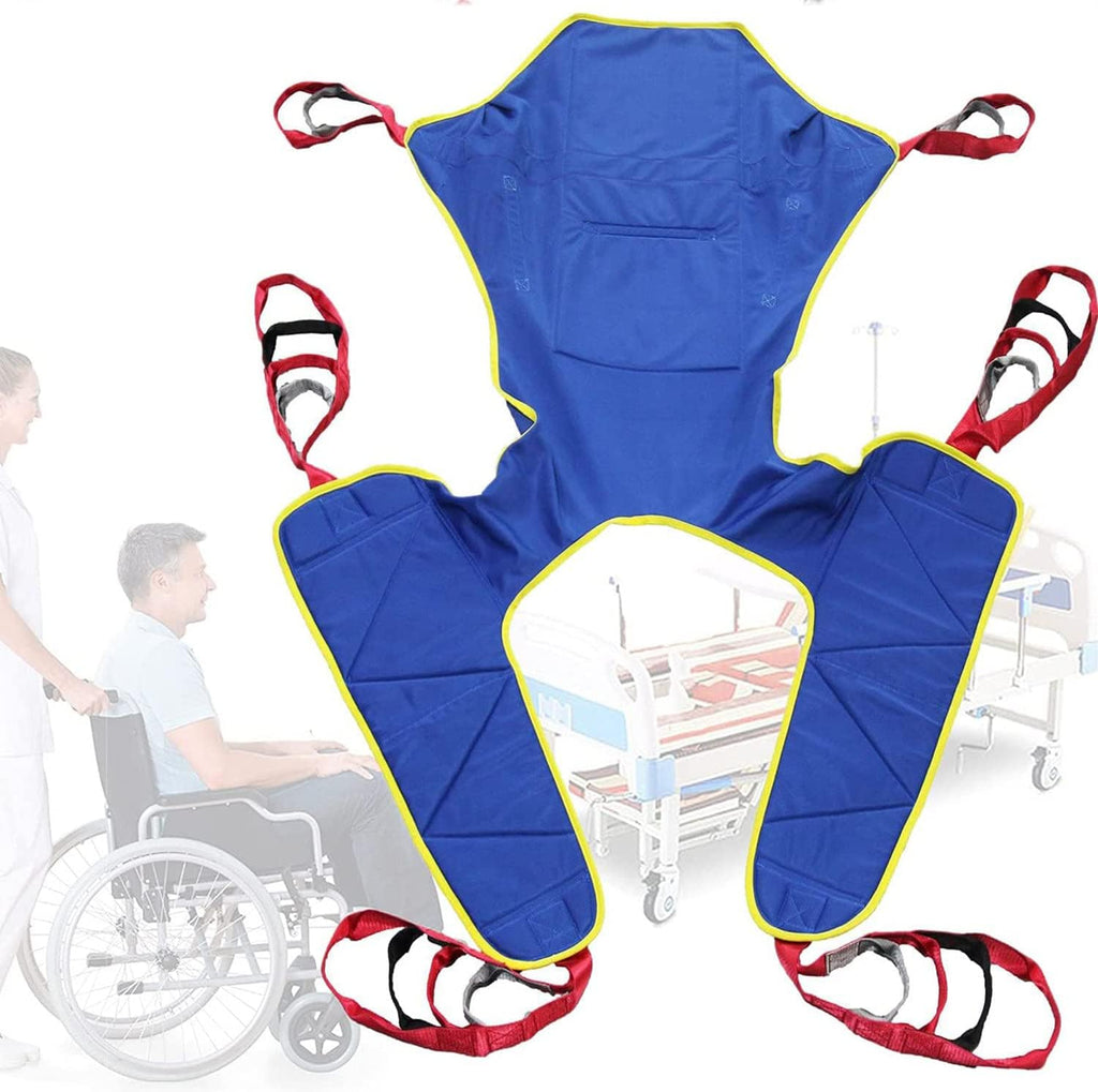 Toileting Sling Medical Patient Lifter Transfer Belt, Lift Sling with Head Support, Universal Handicap Lift Commode Sling with Four Point Support Tranfer Sling for Elderly &Patient,L