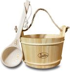 Sauna Bucket and Ladle for Beautiful Sauna Accessories, Sauna Buckets Made from Authentic Finnish Pine - 1 Gallon Sauna Bucket and Sauna Ladle for Your Sauna