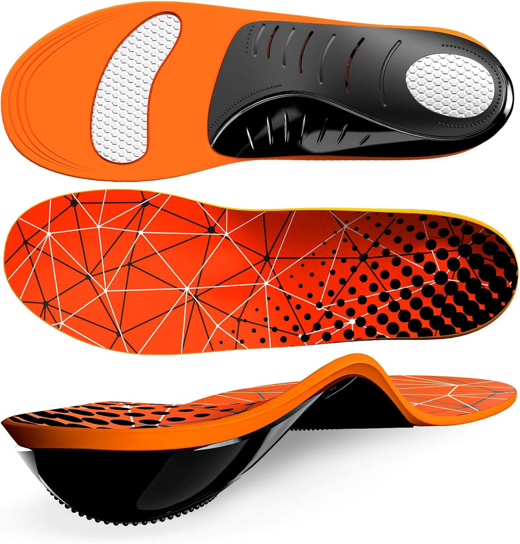 Plantar Fasciitis Arch Support Insoles - Welnove Heavy Duty High Arch Inserts Standing All Day, Fatigue Reduce - Orthotic Cushions for Foot Pain, Flat Feet, Heel Spurs, Man & Women, Fit Most Shoes (L)