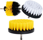 HIFROM Drill Powered Cleaning Scrub Brush Attachment Kit Soft and Medium 3 4 5 inch for Cleaning Pool Tile Flooring Brick Ceramic Marble Grout Glass Carpets Upholstery