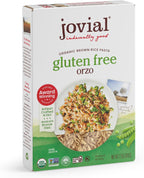 Jovial Organic Brown Rice Orzo Pasta - Gluten Free Whole Grain Orzo, Dairy Free, Made with 2 Ingredients, Non GMO, Artisan Crafted in Italy - 12 Oz