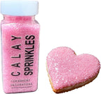 Pink Sprinkles for Baking, Pink Sanding Sugar Crystals, 4.23 ounces Edible Sparkling Coarse Sugar Sprinkles for Cake Decorating, Cupcake Topper, Cookie Toppings, Wedding Birthday Christmas Supplies