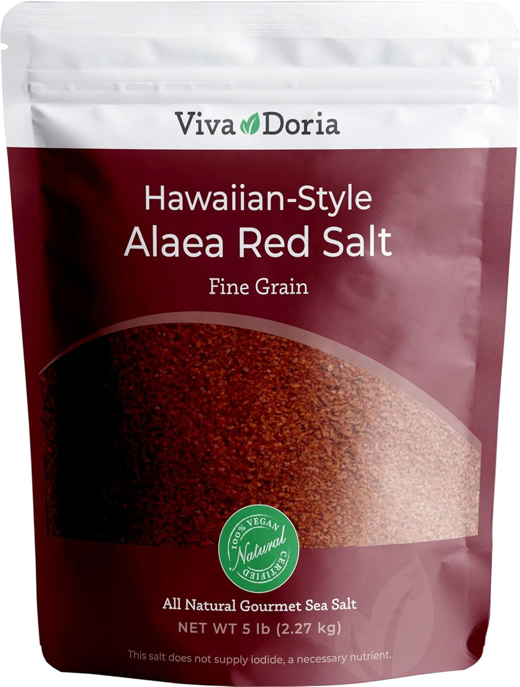 Viva Doria Hawaiian Red Alaea Sea Salt, Fine Grain, 5 lb
