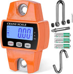 RoMech 660lb Digital Hanging Scale with Cast Aluminum Case, Handheld 300Kg Mini Crane Scale with Hooks for Farm Hunting Fishing Outdoor (Orange)