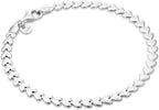Miabella 925 Sterling Silver Italian Heart Link Tennis Bracelet for Women, Made in Italy