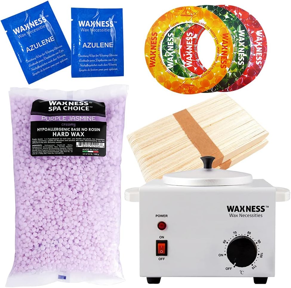 Waxness Spa Choice Purple Jasmine Demi Creamy No Rosin Waxing Kit with 2.2 Lb / 1 Kg Wax Bag