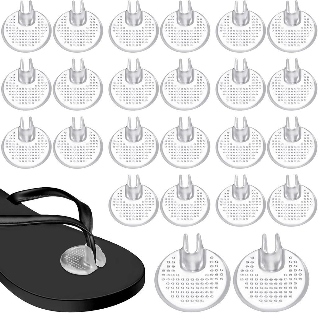 Tarpop 12 Pairs Silicone Thong Sandal Toe Guards Cushions Non Slip Flip Flop Toe Protectors Self Adhesive Toe Pad Gel Sandal Shoe Toe Insert for High Heels, Flip Flops, Sandals, Slippers, Clear