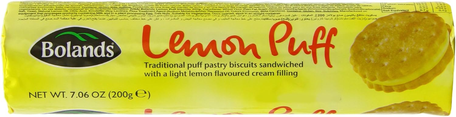 Bolands Lemon Puff Biscuits 200 g (Pack of 12)