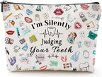 Dentist Gift Dental Gift for Women Makeup Bag Dental Assistant Gift Dental Hygienist Gift Cosmetic Bag Graduation Gift for Dentist Thank You Gift for Her Birthday Retirement Gift