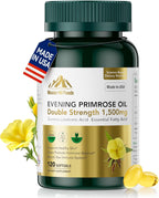 1500mg Evening Primrose Oil Capsules for Women | 240mg High GLA (16%) for Hormonal Balance & Skin Health (1 Bottle-120 Softgels-2mo Supply) Menopause Supplements | Non-GMO, Gluten-Free, Cold Pressed
