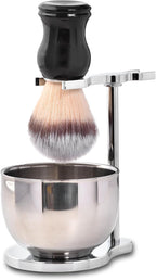 JEQUIL&CORENVEO Shaving Set for Men, 3 in 1 Grooming Set Includes Shaving Brush, Shaving Bowl, Razor & Brush Stand