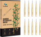 Isshah Bamboo Interdental Brushes, Between Teeth Cleaner Deep Clean Brush, 40 Count, Size 3, Medium Gaps