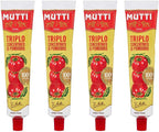 Mutti Triple Concentrated Tomato Sauce Tube 185gr 6.52oz, Pack of 4