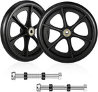 2Pcs Replacement Wheelchair Wheels for Walkers 8 Inch Solid Wheelchair Front Wheels Anti-Slip Rollator Replacement Wheel for Drive Rollator Wheelchairs Wheel Walker Accessories