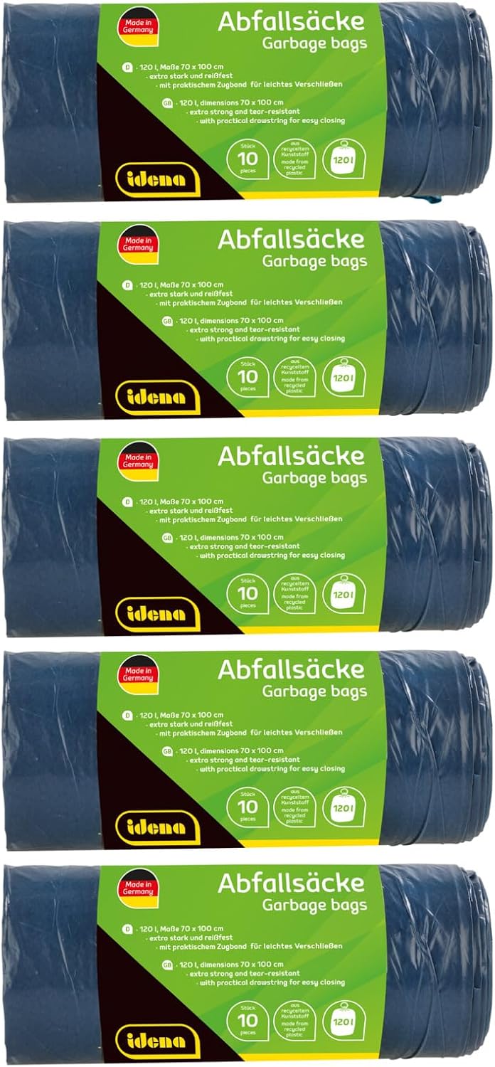 Idena 50056-5 Waste Bag Set, Plastic, Blue