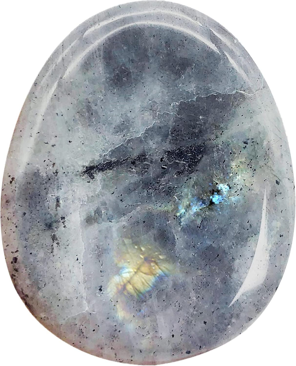 Fekuar Natural Moonstone Crystal Thumb Worry Stone, Hand Carved Healing Crystal Teardrop Pocket Worry Stones for Anxiety Stress Relief Meditation