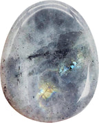 Fekuar Natural Moonstone Crystal Thumb Worry Stone, Hand Carved Healing Crystal Teardrop Pocket Worry Stones for Anxiety Stress Relief Meditation