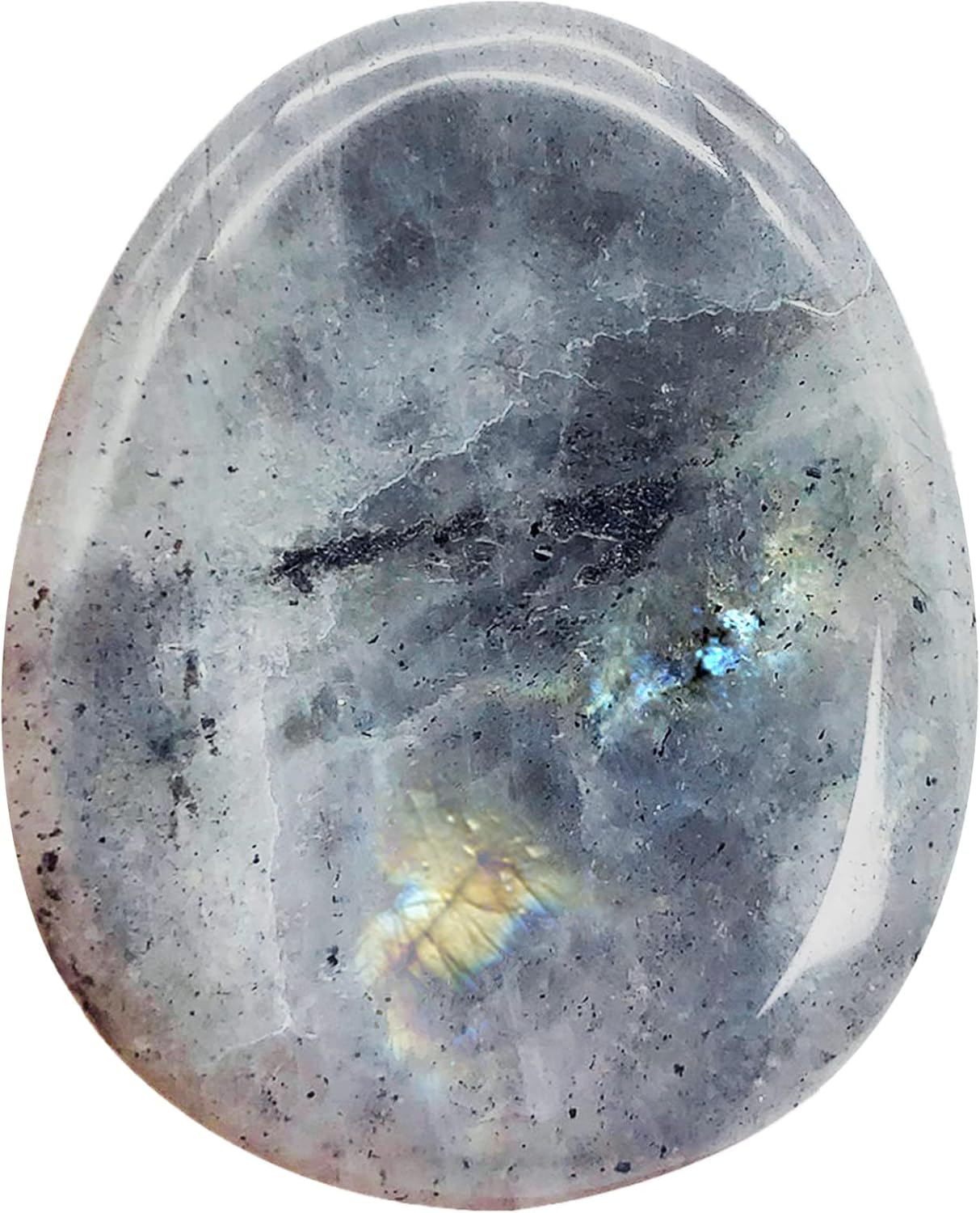 Fekuar Natural Moonstone Crystal Thumb Worry Stone, Hand Carved Healing Crystal Teardrop Pocket Worry Stones for Anxiety Stress Relief Meditation