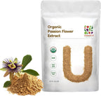 Unleash’d Organic Passion Flower Extract Powder 16 oz | 100% Pure & Natural Botanical Supplement | Calming & Relaxation Support | Herbal Superfood