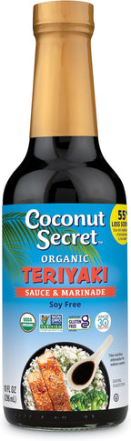 Coconut Secret Coconut Aminos Teriyaki Sauce - 10 fl oz - Low Sodium Soy-Free Teriyaki Alternative, Low Glycemic - Organic, Vegan, Non-GMO, Gluten-Free, Kosher - 20 Servings